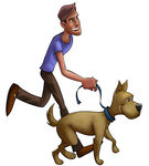 clipart maitre avec son chien